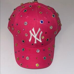 Pink Embellished Baseball Cap
